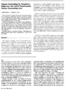 Cancer Counseling By Telephone HelpLine The Ucla Psychosocial Cancer Counseling Line