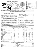 Morbidity and Mortality Weekly Report Vol 21 No 7 week ending February 19 1972