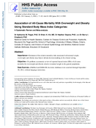 Association of AllCause Mortality With Overweight and Obesity Using Standard Body Mass Index Categories
