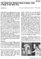 The United Farm Workers clinic in Delano Calif a study of the rural poor