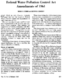Federal Water Pollution Control Act Amendments of 1961