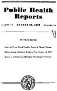 Public Health Reports  v 54 no 34  cover