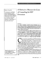 A Method To Measure The Costs Of Counseling For HIV Prevention