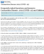 Frequently Asked Questions and Answers Coronavirus Disease2019 COVID19 and Children March 1 2020