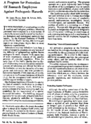 A program for protection of research employees against pathogenic hazards