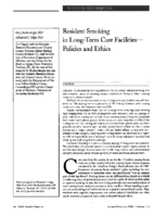 Resident Smoking In LongTerm Care FacilitiesPolicies And Ethics