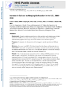 Increase in Suicide by HangingSuffocation in the US 20002010