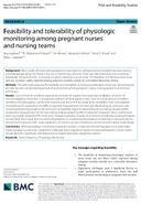 Feasibility and Tolerability of Physiologic Monitoring Among Pregnant Nurses and Nursing Teams