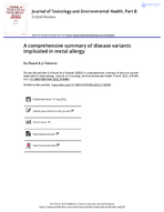 A Comprehensive Summary of Disease Variants Implicated in Metal Allergy