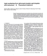 Light Scattering from Deformed Droplets and Droplets with Inclusions II Theoretical Treatment