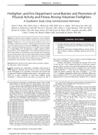 Firefighter and Fire DepartmentLevel Barriers and Promoters of Physical Activity and Fitness Among Volunteer Firefighters A Qualitative Study Using SemiStructured Interviews