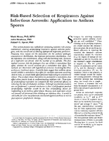 RiskBased Selection of Respirators Against Infectious Aerosols Application to Anthrax Spores