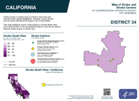 CA Congressional District 34 Stroke and Stroke Centers Map 119th Congress