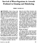 Survival Of MicroOrganisms In Aerosols Produced In Cleaning And Disinfecting