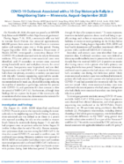 COVID19 Outbreak Associated with a 10Day Motorcycle Rally in a Neighboring State  Minnesota AugustSeptember 2020