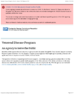Story of CDC  Venereal Disease Program