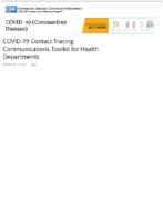 COVID19 contact tracing communications toolkit for health departments Dec 11 2020