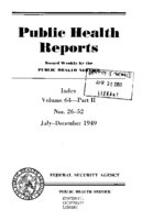 Public Health Reports  Index v 64 part II nos 265 JulyDecember 1949  subject index