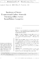 Incidence of severe unintentional carbon monoxide poisoning differs across racialethnic categories