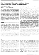 High prevalence of overweight and short stature among Head Start children in Massachusetts