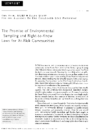 The Promise Of Environmental Sampling And RightToKnow Laws For AtRisk Communities Alliance To End Childhood Lead Poisoning
