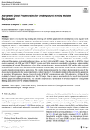 Advanced Diesel Powertrains for Underground Mining Mobile Equipment