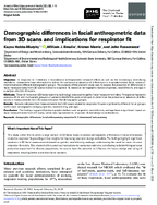 Demographic Differences in Facial Anthropometric Data from 3D Scans and Implications for Respirator Fit