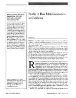 Profile of raw milk consumers in California