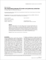 The relationship between FV Leiden and pulmonary embolism