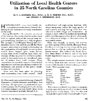 Utilization of local health centers in 25 North Carolina counties