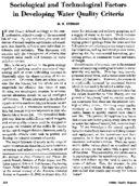 Sociological and technological factors in developing water quality criteria