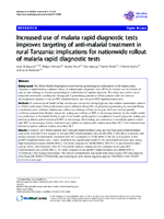 Increased use of malaria rapid diagnostic tests improves targeting of antimalarial treatment in rural Tanzania implications for nationwide rollout of malaria rapid diagnostic tests