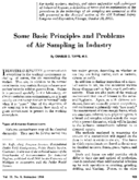 Some basic principles and problems of air sampling in industry