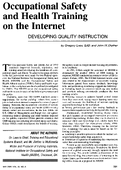Occupational Safety and Health Training on the Internet Developing Quality Instruction