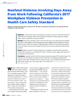 Nonfatal Violence Involving Days Away from Work Following Californias 2017 Workplace Violence Prevention in Health Care Safety Standard