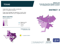 TX Congressional District 09 Stroke and Federally Qualified Health Centers Map 118th Congress