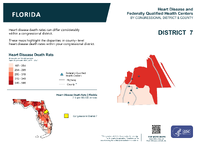 FL Congressional District 07 Heart Disease and Federally Qualified Health Centers Map 118th Congress