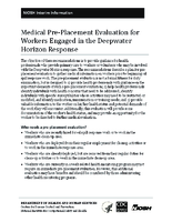 Medical preplacement evaluation for workers engaged in the Deepwater Horizon response