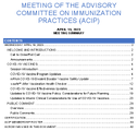 Meeting of the Advisory Committee on Immunization Practices ACIP APRIL 19 2023 MEETING SUMMARY