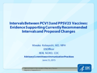 Intervals between PCV13 and PPSV23 vaccines  evidence supporting currently recommended intervals and proposed changes