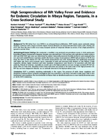 High Seroprevalence of Rift Valley Fever and Evidence for Endemic Circulation in Mbeya Region Tanzania in a CrossSectional Study