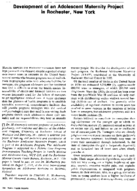 Development of an adolescent maternity project in Rochester New York