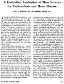 A controlled evaluation of mass surveys for tuberculosis and heart disease