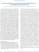 Transmission Dynamics by Age Group in COVID19 Hotspot Counties  United States AprilSeptember 2020