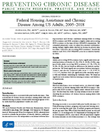 Federal Housing Assistance and Chronic Disease Among US Adults 20052018