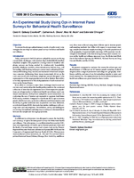 An Experimental Study Using Optin Internet Panel Surveys for Behavioral Health Surveillance