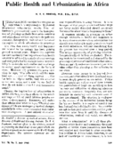 Public Health And Urbanization In Africa
