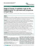 Stages of change A qualitative study on the implementation of a perinatal audit programme in South Africa