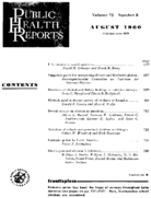 Public Health Rep v 75 no 8  table of contents
