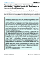 Towards Universal Voluntary HIV Testing and Counselling A Systematic Review and MetaAnalysis of CommunityBased Approaches